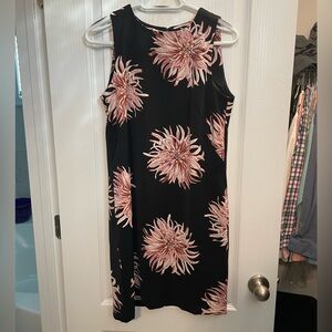 Ann Taylor Black Dress with Pink Floral Design